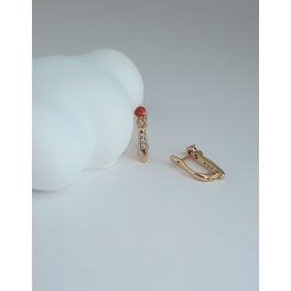   Carla piros és fehér cirkónia köves orvosi fém fülbevaló
