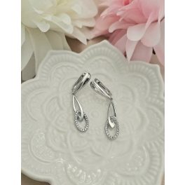 Delnice antiallergén ezüst színű lógós fülbevaló