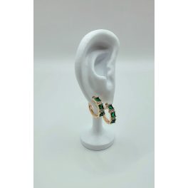 Adrienn zöld cirkónia köves orvosi fém fülbevaló