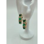 Adrienn zöld cirkónia köves orvosi fém fülbevaló