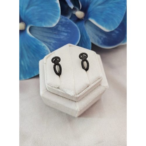 Peónia antiallergén fekete fülbevaló