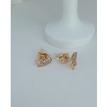 Szív a szívben fehér cirkóna köves srófos orvosi fém fülbevaló