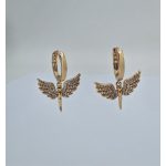 Angyal fehér cirkónia köves orvosi fém fülbevaló