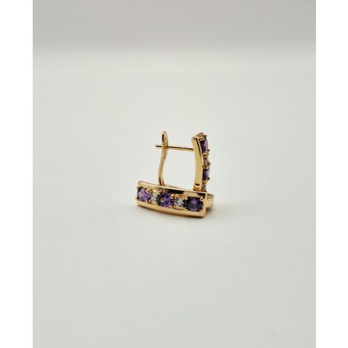 Silviana antiallergén lila fülbevaló