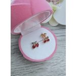 Antiallergén cseresznye bedugós fülbevaló