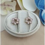 Marylou antiallergén srófos babarózsaszín virág fülbevaló