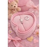 Lencsi antiallergén ezüst színű kislány fülbevaló