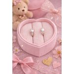 Lencsi antiallergén ezüst színű kislány fülbevaló